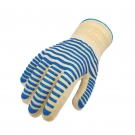 思衛(wèi)爾6108黃色10針?lè)季]雙面藍(lán)硅膠條紋防燙耐高溫手套